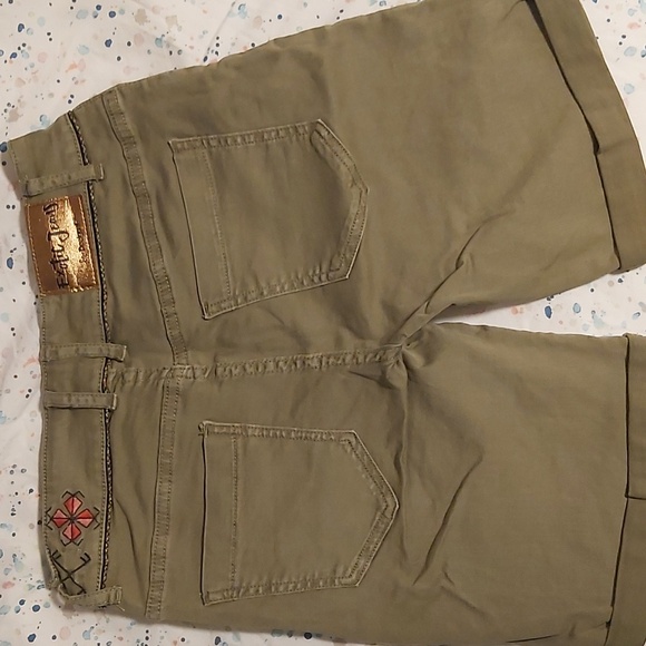 Desigual - Exotic Jean embellished Khaki Shorts EUR36 - Picture 2 of 6